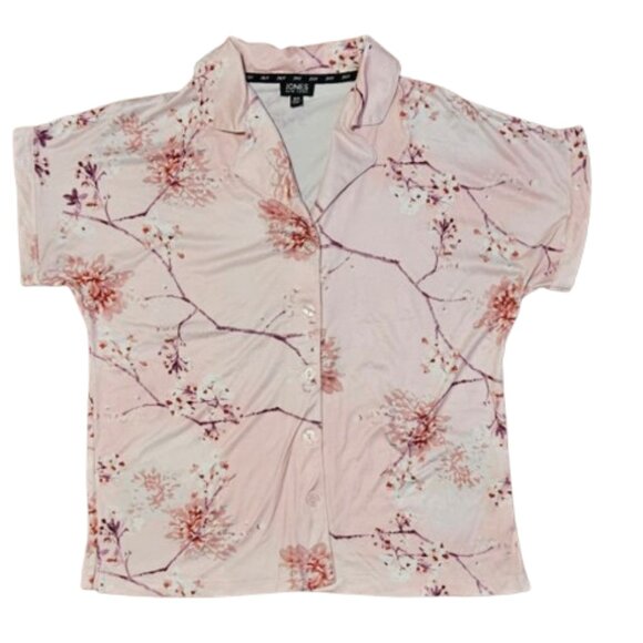 Jones New York Shorty  Pajama Set, Size XL/TG Pink Floral Short Pajamas Set - Picture 2 of 10